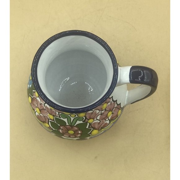 Mexican Puebla Talavera Signed Hernandez Folk Art Pottery Wine Pitcher Jug - Picture 6 of 12